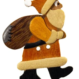 Knopf aus Holz Santa-Claus mit Sack Wochenendangebot