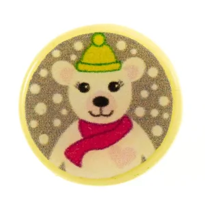 Saisonangebot Knopf Resin mit Eisbär Snowi