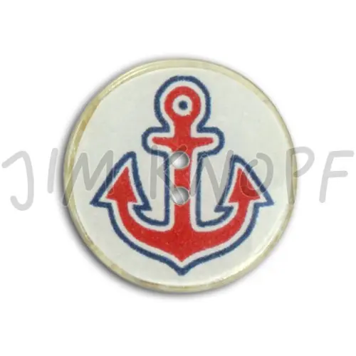 Begrenztes Angebot Knopf aus Cocos Anker rot