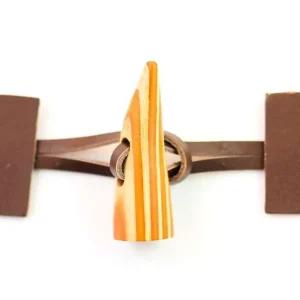 Knebel Knopf kaufen! Leder Holz orange K-102 Neue Kollektion