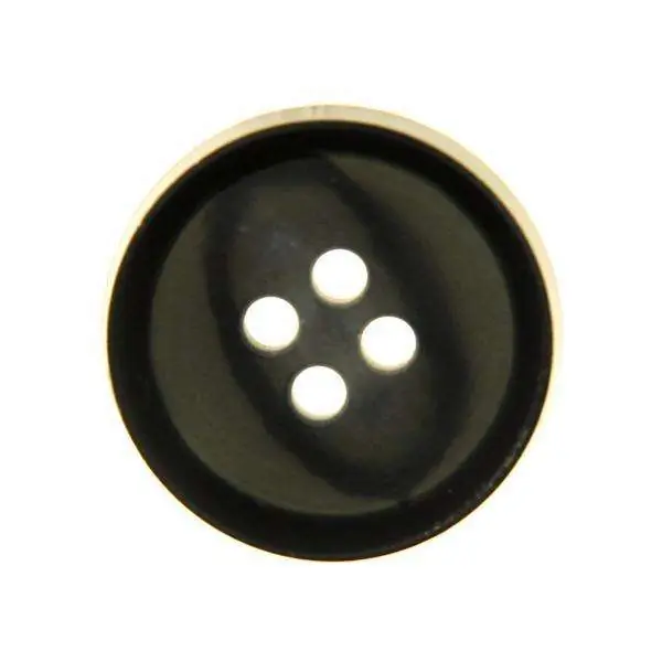 Im Trend Knopf 4-Loch mit Rand blau KBL-14