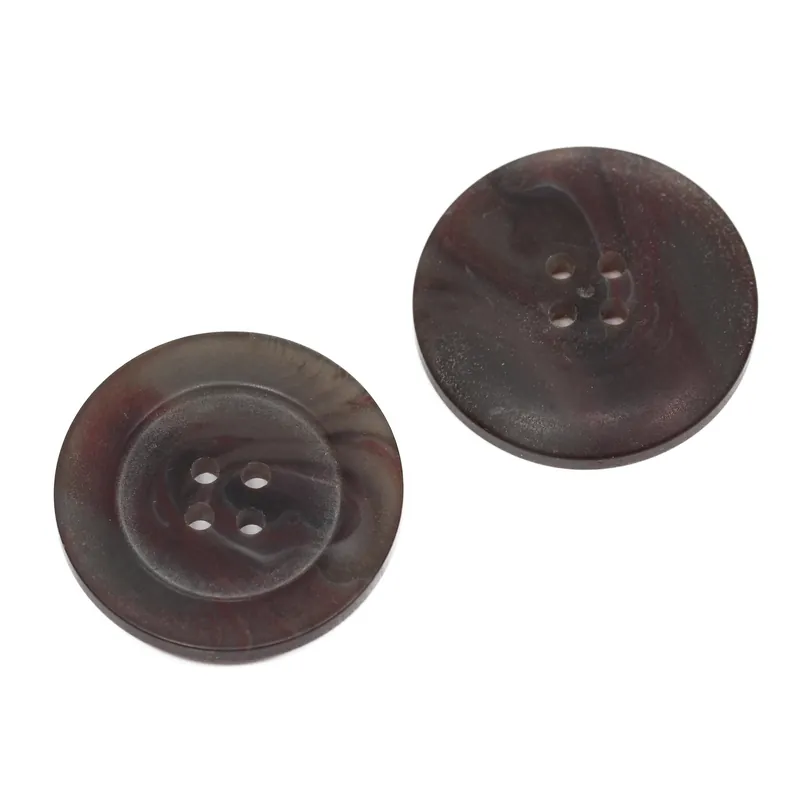 Nur Heute Hornimitat Knopf grau-braun KBR-81