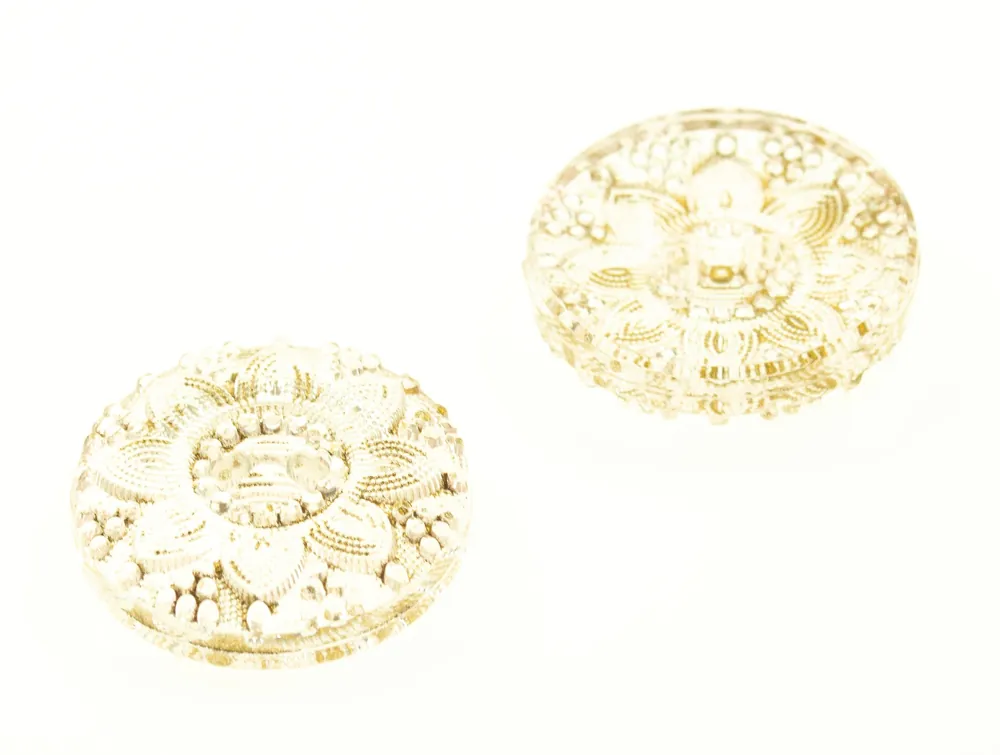 Mega-Angebot Transparenter Blüten Knopf KD-18-weiß-gold