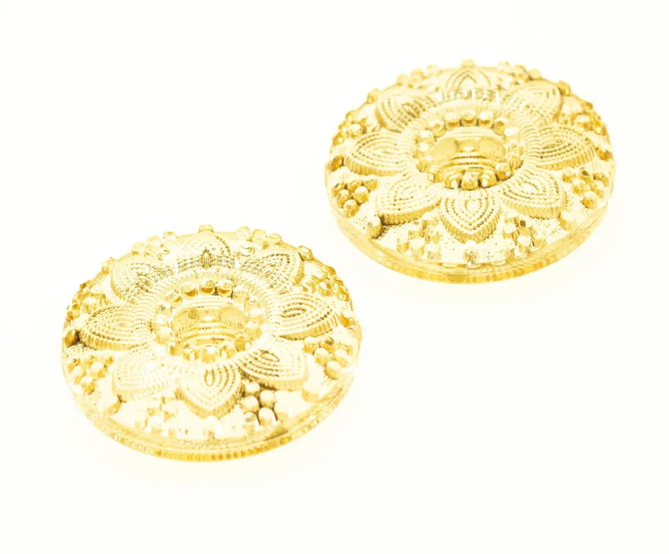 Großhandel Transparenter Blüten Knopf KD-18-orange