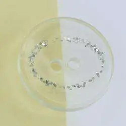 Solange Der Vorrat Reicht Transparenter Knopf mit Glitzer KD 3
