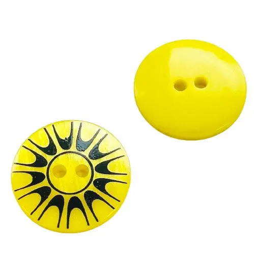 gelbe Knopf mit Strahlen Muster KGL-154 Aktuell