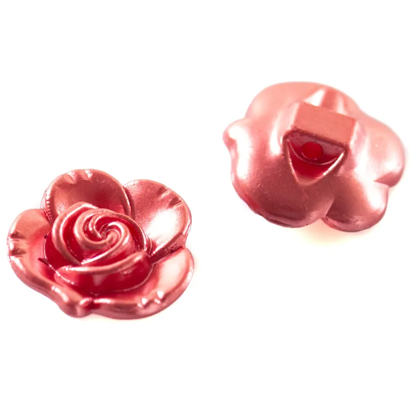 Heißes Angebot Rosen Knopf seidig glänzend rot