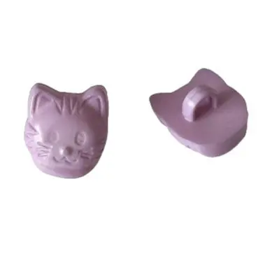 Neuheit Kinder Knopf Katzenkopf lila KK-16