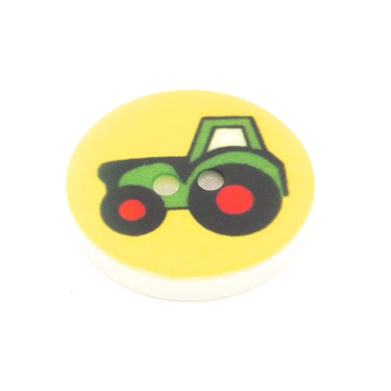 Bestseller Kinder Knopf grüner Traktor kk-2-gelb