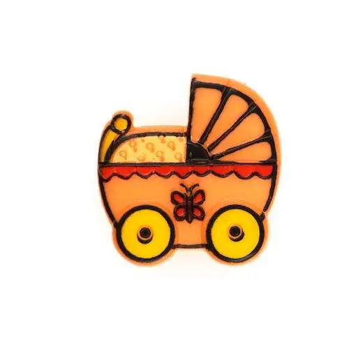 Kinder Knopf Kinderwagen KK-5 orange Nur Heute