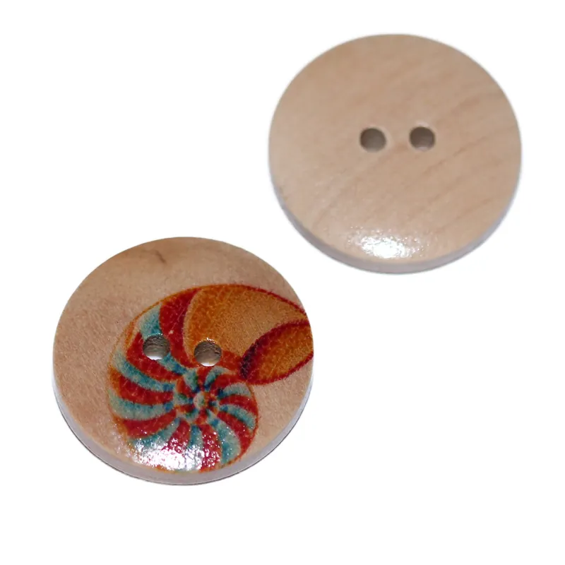 Holz Knopf Seeschnecke-Motiv orange kk-67-7 Direktkauf