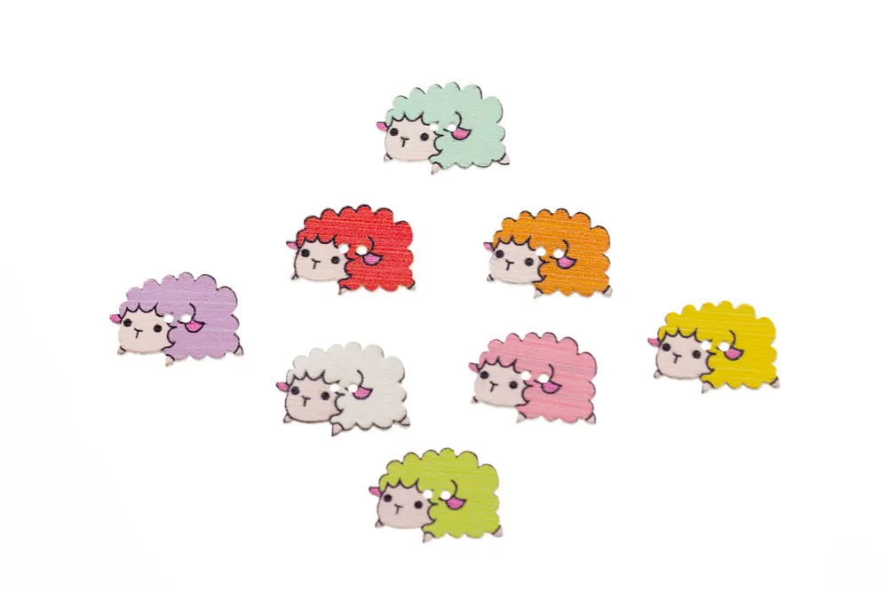 Holz Knopf Schaf KK-71a Preis Gesenkt