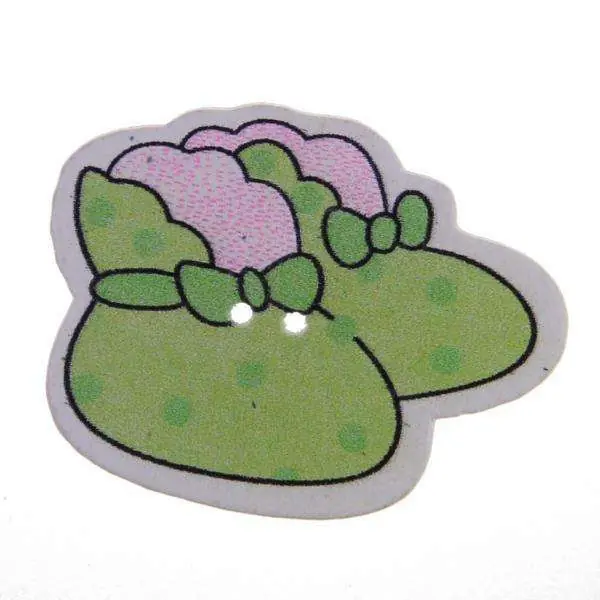 Holz Knopf Baby Schuhe KK-91 grün Solange Der Vorrat Reicht