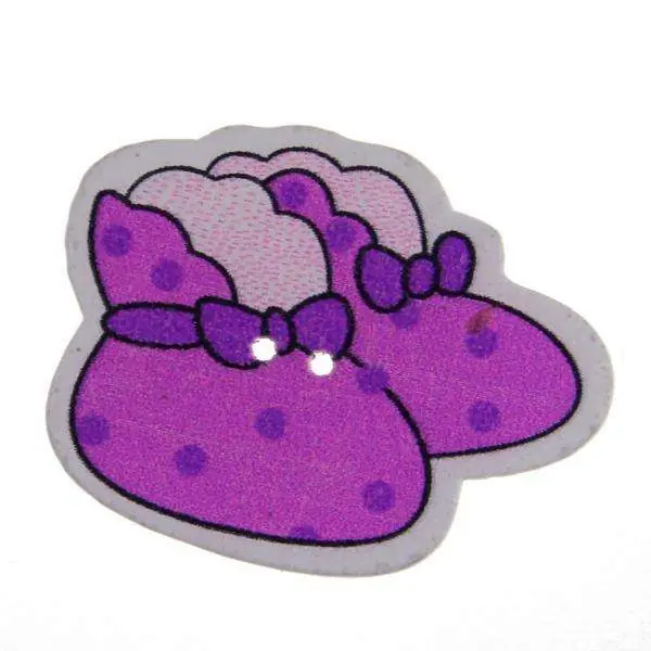 Holz Knopf Baby Schuhe KK-91 lila pink Im Trend