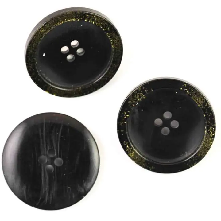 Saisonangebot Knopf mit Gold Glitzer KM-69-schwarz