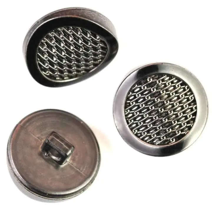 Knopf mit Siebmuster KM-72-Stahl Highlight
