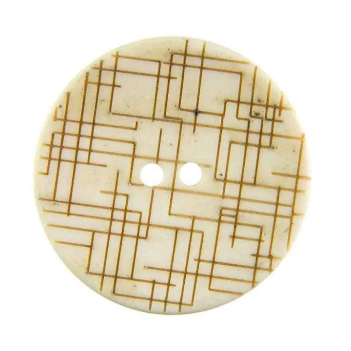 Designer-Knopf goldenem Lasermuster KN-23 – Kunststoff, Creme Top-Qualität