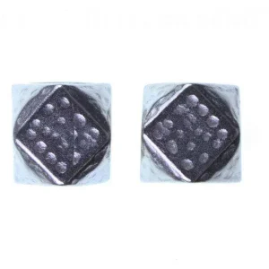 Sonderaktion Würfel Kordelenden aus Metall Silber KOE-19s