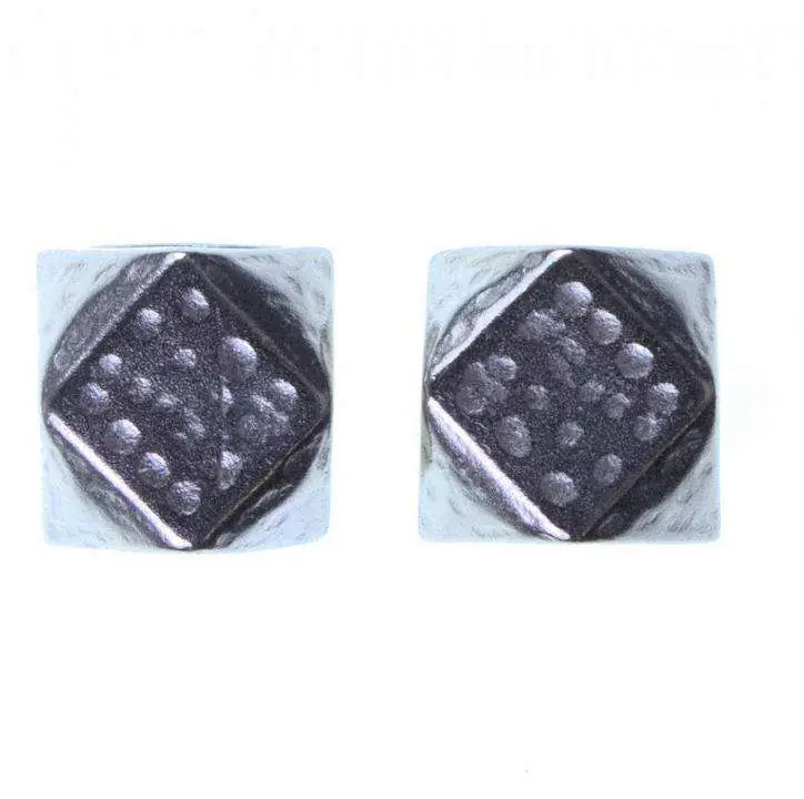 Sonderaktion Würfel Kordelenden aus Metall Silber KOE-19s