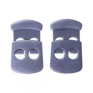 Kordelstopper 2-Loch Kunststoff Silber KOST-7as Finale Aktion