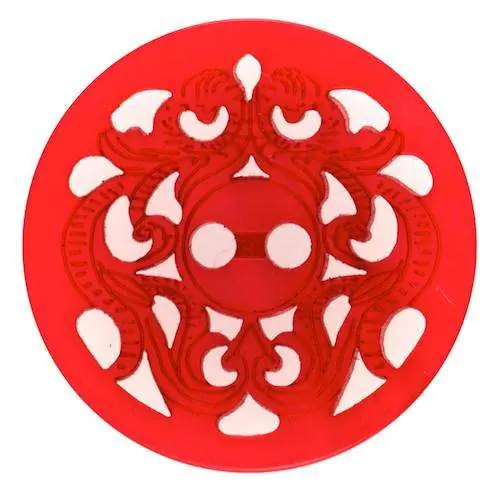 Im Trend Knopf mit Lochmuster und Lasergravur KRO-155