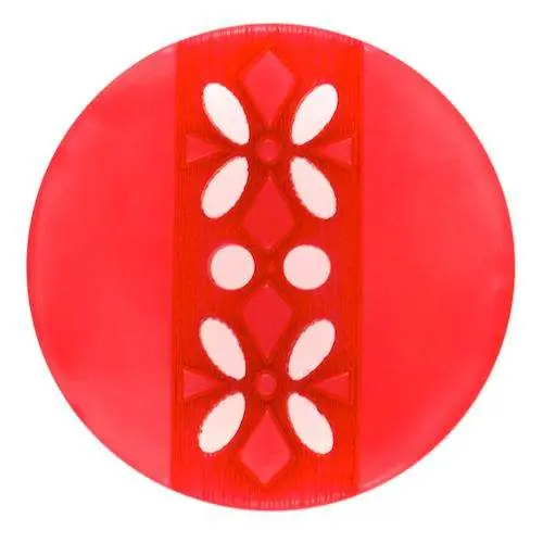 Knopf mit Blumenmuster rot KRO-156 Preiswert