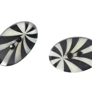 Knopf Oval schwarz Silber KS-23 Mengenrabatt