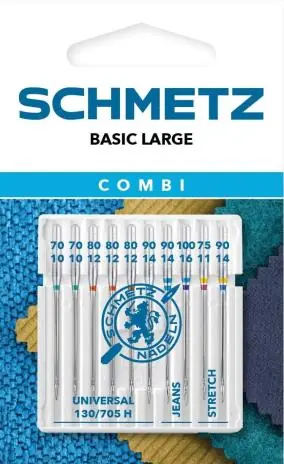 1 Packung ♥ SCHMETZ BASIC LARGE Nähmaschinennadeln 70-90 ♥ Versand Am Gleichen Tag