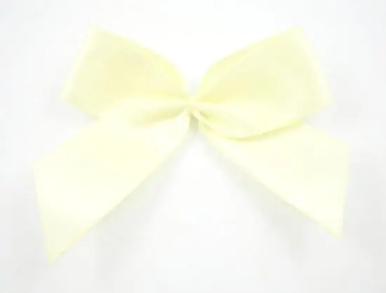 1 Stück – XL SATIN SCHLeife – BUTTER LEMON – 6,5cm Neue Ware