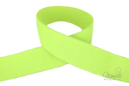 Direktkauf 1 MTR. Soft Glitzer Gummiband 40mm NEON GRÜN