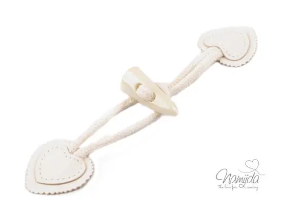 Highlight 1 Stück ♥ Dufflecoat-Verschluss HERZ – NATUR – Knebelknopf – zweiteilig ♥