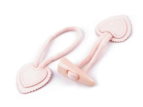 Top-Preis 1 Stück ♥ Dufflecoat-Verschluss HERZ – RoSE – Knebelknopf – zweiteilig ♥