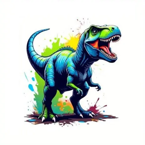 Finale Aktion 1 Stück – BÜGELBILD DINO REX 20cm x 18cm