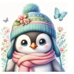 Hochwertig 1 Stück - BÜGELBILD FROSTY PINGUIN 18cm