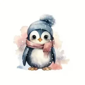 1 Stück - BÜGELBILD SNOW PINGUIN 18cm Sonderaktion