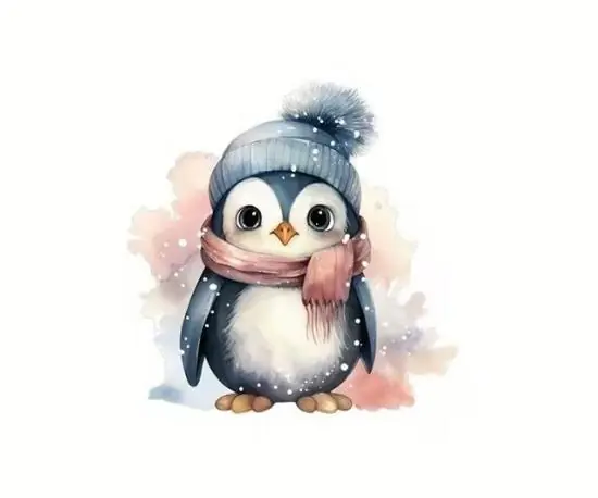 1 Stück – BÜGELBILD SNOW PINGUIN 18cm Sonderaktion