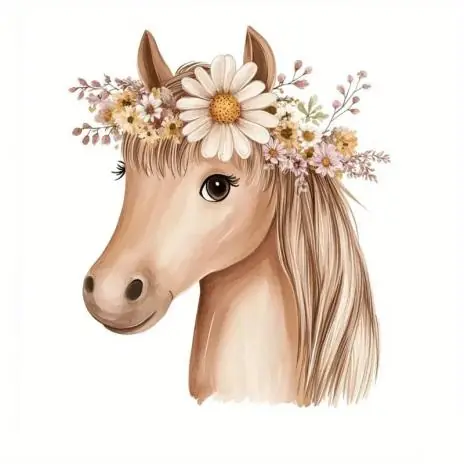 Großhandel 1 Stück – BÜGELBILD PFERDCHEN ROSI 20cm x 18cm