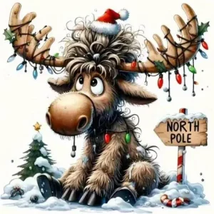 1 Stück - BÜGELBILD TO THE NORTHPOLE 22cm x 22cm Top-Angebot