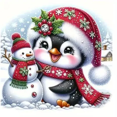 1 Stück – BÜGELBILD PINGUIN 20cm x 20cm Heißes Angebot