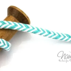 Wochenendangebot 2 MTR. ♥ FLECHT KORDEL MINT/WeiSS - 10mm ♥