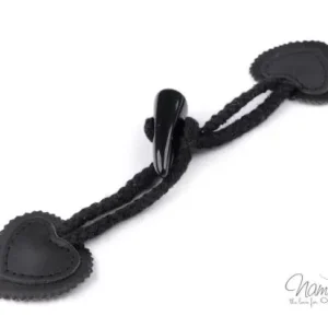 Jetzt Bestellen 1 Stück ♥ Dufflecoat-Verschluss HERZ - SCHWARZ - Knebelknopf - zweiteilig ♥