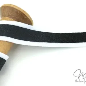 1 MTR. SUPER WEICHES GLITZER LUREX BAND SCHwARZ/WeiSS - 2,5cm Wochenendangebot