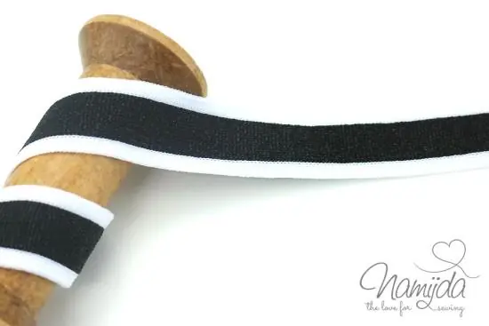 1 MTR. SUPER WEICHES GLITZER LUREX BAND SCHwARZ/WeiSS – 2,5cm Wochenendangebot