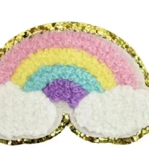 1 Stück - PASTELL RAINBOW CHENILLE PATCH Letzte Chance