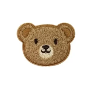 1 Stück - BÄRCHEN BRAUN CHENILLE PATCH Handgefertigt