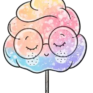 1 Stück - BÜGELBILD ZUCKERWATTE BRILLE 12cm Top-Angebot