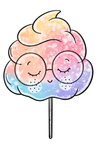 1 Stück – BÜGELBILD ZUCKERWATTE BRILLE 12cm Top-Angebot