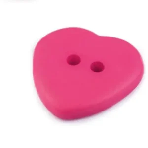1 Stück - HERZ Knopf - PINK MATT - 18mm Ausverkauf