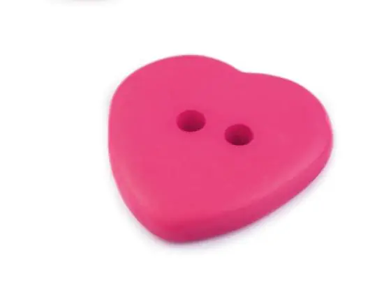 1 Stück – HERZ Knopf – PINK MATT – 18mm Ausverkauf