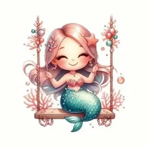 Echt 1 Stück - BÜGELBILD XL MEERJUNGFRAU MERMAID STERN 20cm x 20cm